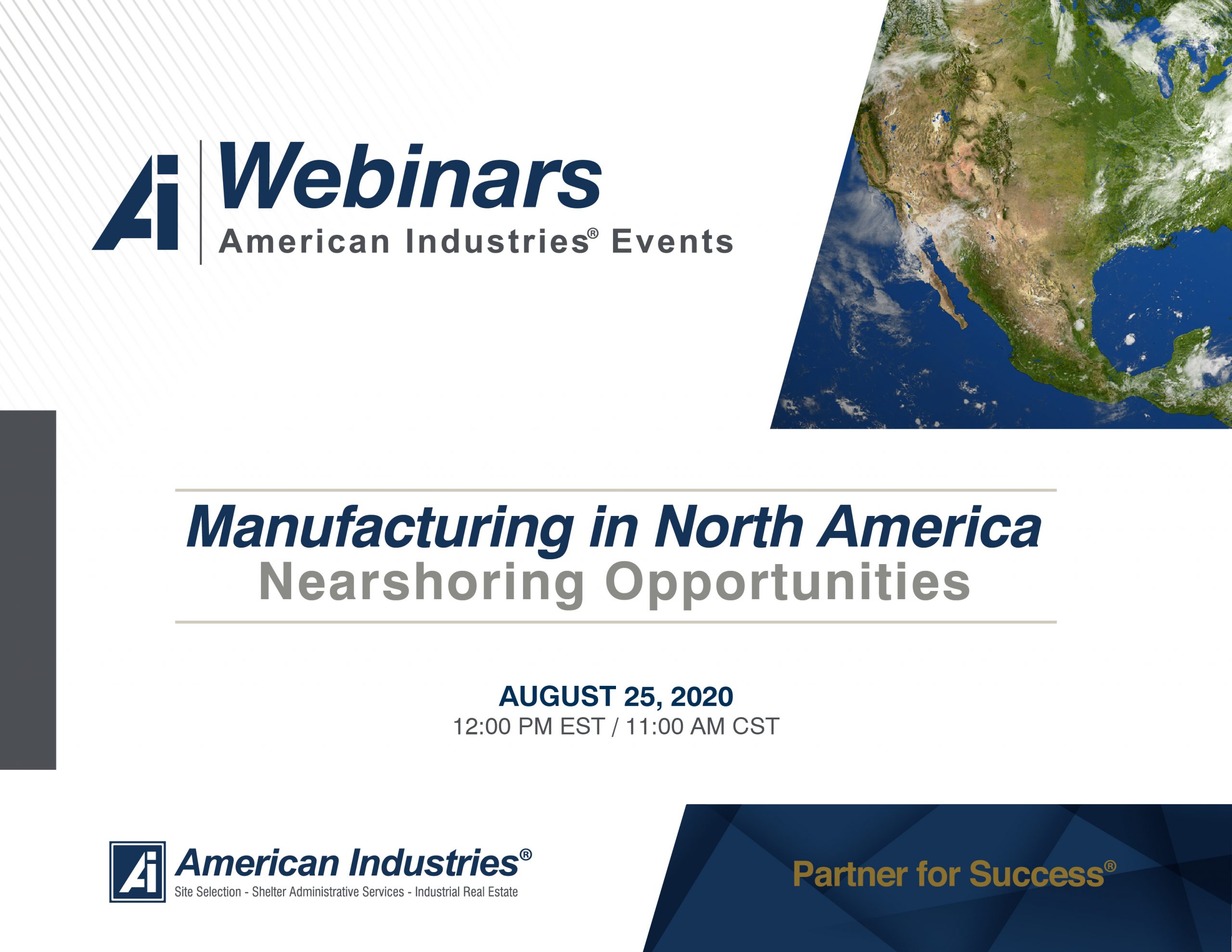 Webinar registration Manufacturing in the North American Region Speakers